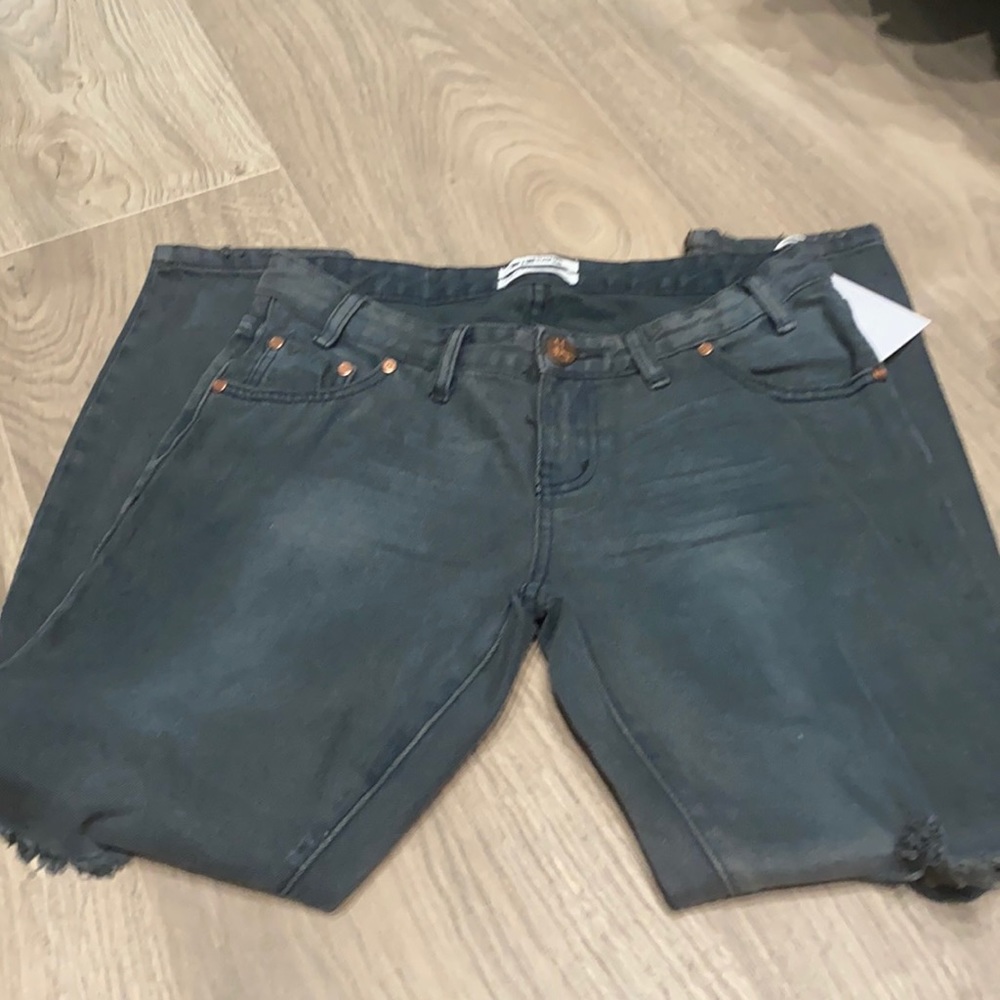 Brand new with tags One Teaspoon size 27 St Rebel faded black distressed jeans